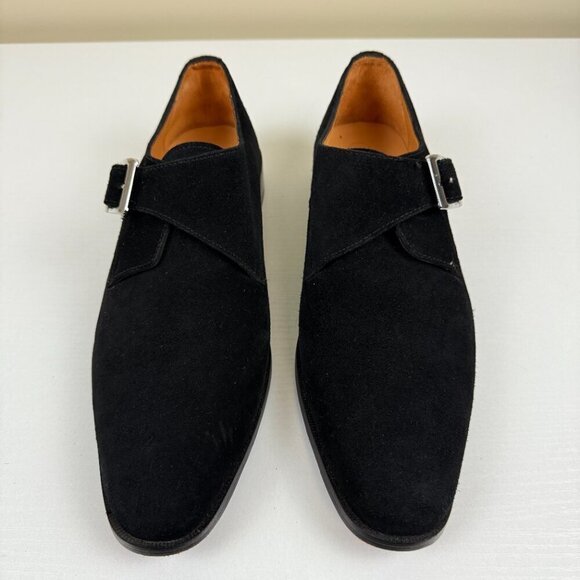 Like New Carlos Santos Black Suede Single Buckle Strap Loafer main image 12